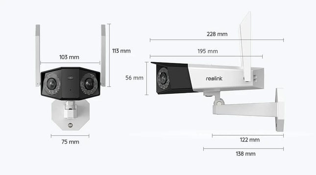 Reolink B750-W 4K/8Mp draadloze Dual-lens batterijcamera 180gr kijkhoek, slimme detectie