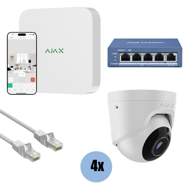 Ajax Systems Kit Ajax Systems 4x Torreta, NVR y cableado