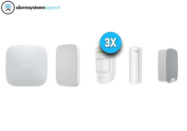 Ajax Systems Alarmsysteem Kit 3 Draadloos (Wit)