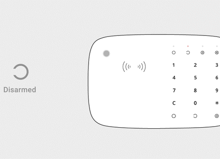 Panel de control Ajax Systems KeyPad Combi con sirena y lector de etiquetas
