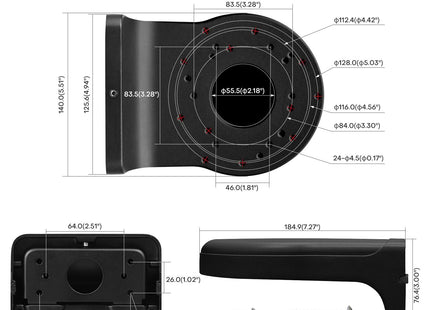alarmsysteemexpert Camerasteun Zwart voor Hikvision en Dahua camera's