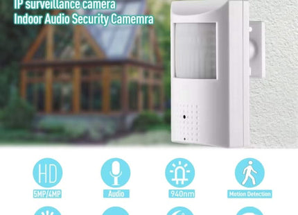 Alarma Total AlarmsysteemTotal Detector de movimiento con cámara IP (PIR), Full HD, ONVIF, PoE, micrófono, IR de 940 nm