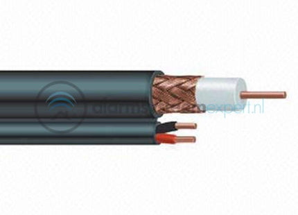 Alarma Total Alarma Total Cabo combinado coaxial RG59 com cabo de alimentação DC, 100 metros