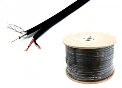 Alarma Total Alarma Total Cabo combinado coaxial RG59 com cabo de alimentação DC, 100 metros