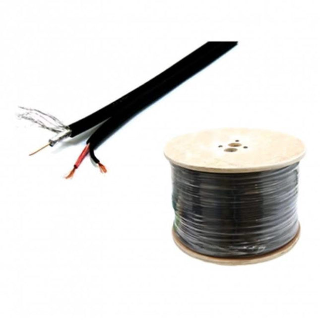 Alarma Total Alarma Total Cable combinado coaxial RG59 con cable de alimentación CC, 100 metros