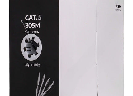Alarma Total Alarma Total Cable de red CAT5e UTP, 305 m, conductores macizos de CCA, cable para exteriores