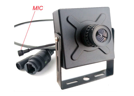 Alarma Total Alarma Total Cámara IP tipo «pinhole» de 4 Mp, teleobjetivo de 16 mm, ángulo de visión de 22 grados, PoE, micrófono