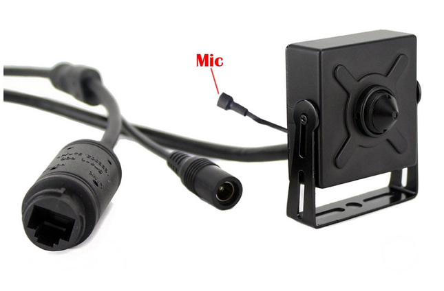 Alarma Total Alarma Total Cámara IP estenopeica de 4 MP, ángulo de visión de 75 grados, lente de 3,7 mm, PoE, micrófono