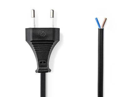 Alarma Total AlarmsysteemExpert.nl Cable de alimentación | Enchufe europeo - Extremo abierto | 2,0 m | Negro