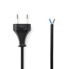 Alarma Total AlarmsysteemExpert.nl Cable de alimentación | Enchufe europeo - Extremo abierto | 2,0 m | Negro