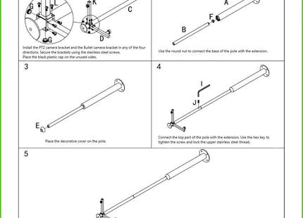 AlarmsysteemExpert.nl Cameramast 3.5m Donkergrijs, Gegalvaniseerd staal, Bliksemafleider DEMO