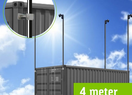 AlarmsysteemExpert.nl Cameramast 4 meter Ø 60mm met containerklemmen