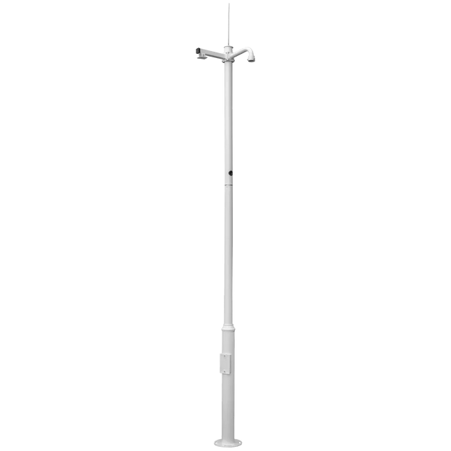 Alarma Total Mât de caméra 4,5m Blanc, Acier galvanisé, Paratonnerre