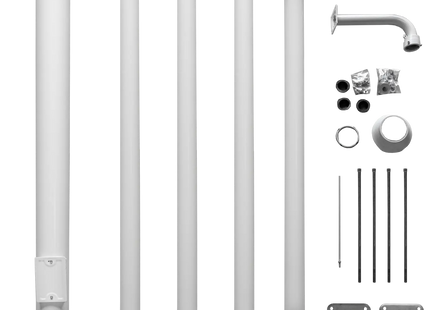 AlarmsysteemExpert.nl Cameramast 6 meter Wit, Gegalvaniseerd staal, Bliksemafleider