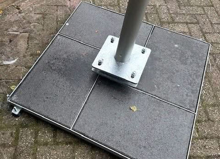 AlarmsysteemExpert.nl Cameramast verplaatsbaar aluminium 3 meter Ø 90mm met tegelframe