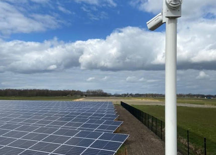 AlarmsysteemExpert.nl Cameramast verplaatsbaar aluminium 3 meter Ø 90mm met tegelframe