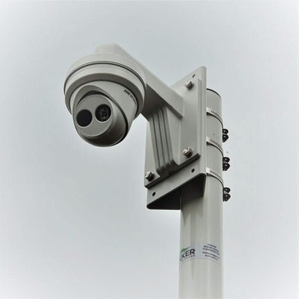 AlarmsysteemExpert.nl Cameramast verplaatsbaar aluminium 3 meter Ø 90mm met tegelframe