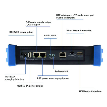 AlarmsysteemExpert.nl CCTV/ IP camera-tester voor IP, HD-TVI, HD-CVI en CVBS camera's (Tot 8MP/4K geschikt)