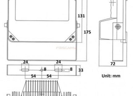 AlarmsysteemExpert.nl IR Lamp, schijnwerper 90 graden hoek, 16 meter bereik, PoE gevoed