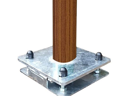 AlarmsysteemExpert.nl Lichte houtstructuur cameramast met kantelanker 3 meter