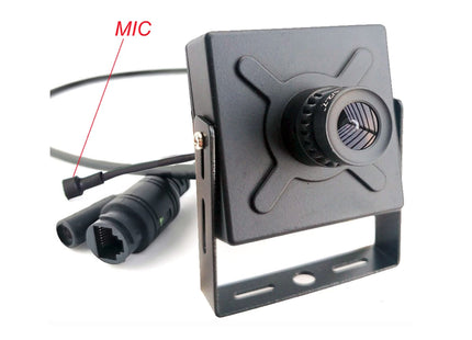 AlarmsysteemExpert.nl Pinhole IP camera 4Mp, 16mm telelens,  kijkhoek 22graden, PoE, Microfoon