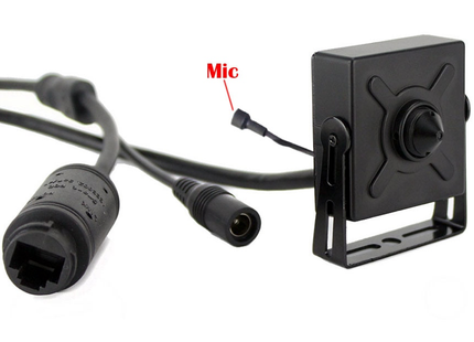 AlarmsysteemExpert.nl Pinhole IP camera 4Mp, 75 graden kijkhoek 3.7mm lens, PoE, Microfoon