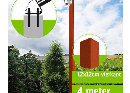 AlarmsysteemExpert.nl SecuTower Kantelbare vierkante aluminium cameramast 4 meter RAL-2004
