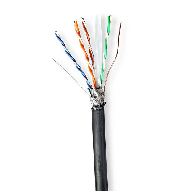 AlarmsysteemExpert.nl S/FTP CAT6 kabel voor buitengebruik op rol 305 m, 100% koper, Solid aders