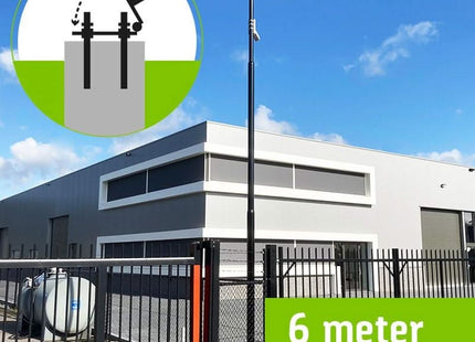 AlarmsysteemExpert.nl Verjongde cameramast met kantelanker en inspectieluik, 6 meter