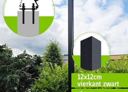 AlarmsysteemExpert.nl Vierkante cameramast met kantelanker 4 meter Zwart