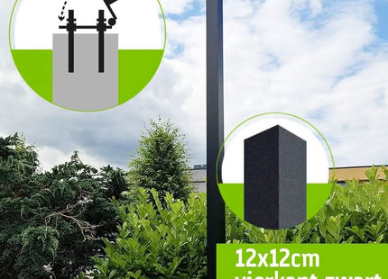 AlarmsysteemExpert.nl Vierkante cameramast met kantelanker 4 meter Zwart