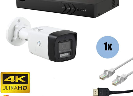 ASE Kit, 1x Bullet, 8Mp 4K Ultra HD, ColorVu met NVR en bekabeling