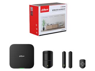 Kit de alarma Dahua Airshield ART-ARC3800H-03-FW2(868) negro, Hub 2 con WiFi, LAN y ranura para tarjeta SIM 4G de respaldo