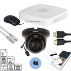 Dahua Dahua Black Kit 4x Turret 8 MP + Gravador e Cabeamento