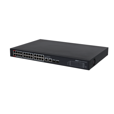 Dahua Dahua CS4228-24GT-375 24x PoE Gigabit Switch 375W 2x SFP en 2x RJ45 Uplink