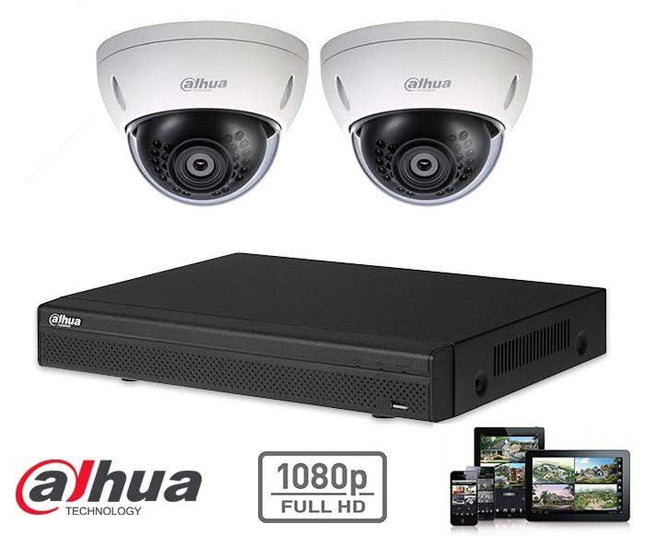 Dahua Dahua Full HD-CVI kit 2x cámara domo 2 Megapixeles set de seguridad