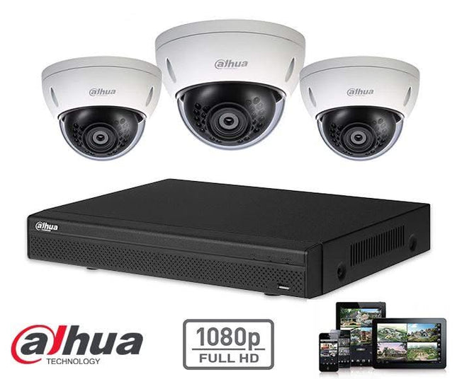 Dahua Dahua Full HD-CVI kit 3x cámara domo 2 Megapixeles set de seguridad