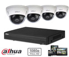 Kit Dahua Full HD-CVI con 4 cámaras domo de 2 megapíxeles para seguridad