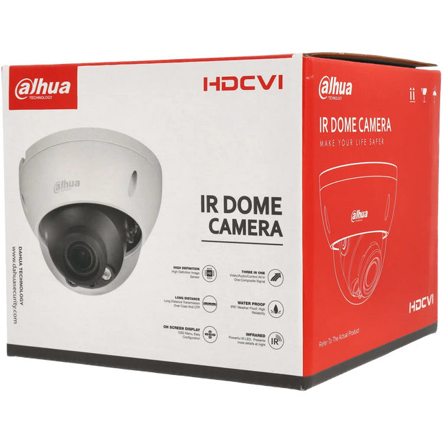 Dahua Dahua HAC-HDBW1500R-Z-S2, 5MP HD-CVI Dome 2.7-12mm Motorzoomlens