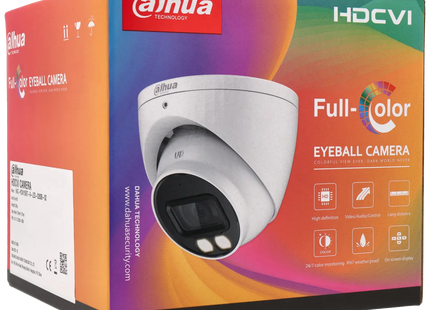 Dahua Dahua HAC-HDW1809T-A-LED, 8 MP, 2,8 mm, 4K, HDCVI, cámara esférica a todo color, coaxial
