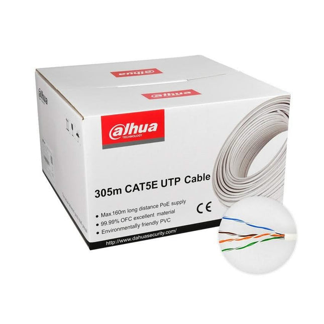 Dahua Dahua Network cable CAT5E UTP cable 305 mtr, 100% cobre, núcleos sólidos
