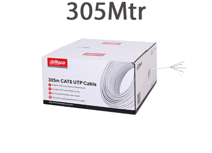 Cable de red Dahua CAT6, UTP, 305 metros en caja, 100 % cobre, conductores macizos, homologado según la norma CPR