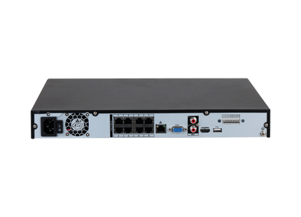 Dahua NVR4208-8P-EI, 8 puertos PoE, sin almacenamiento, compatible con 8 cámaras IP