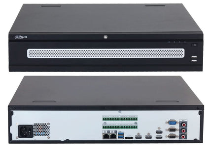 Dahua NVR608H-64-XI, 2 puertos LAN, sin PoE, RAID, compatible con 64 cámaras IP