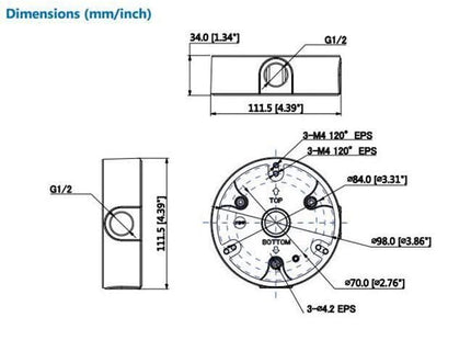 Boîtier de montage Dahua Dahua PFA136 pour usage extérieur