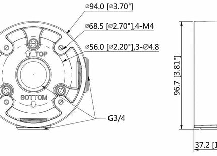 Caixa de montagem Dahua Dahua PFA13A para uso externo