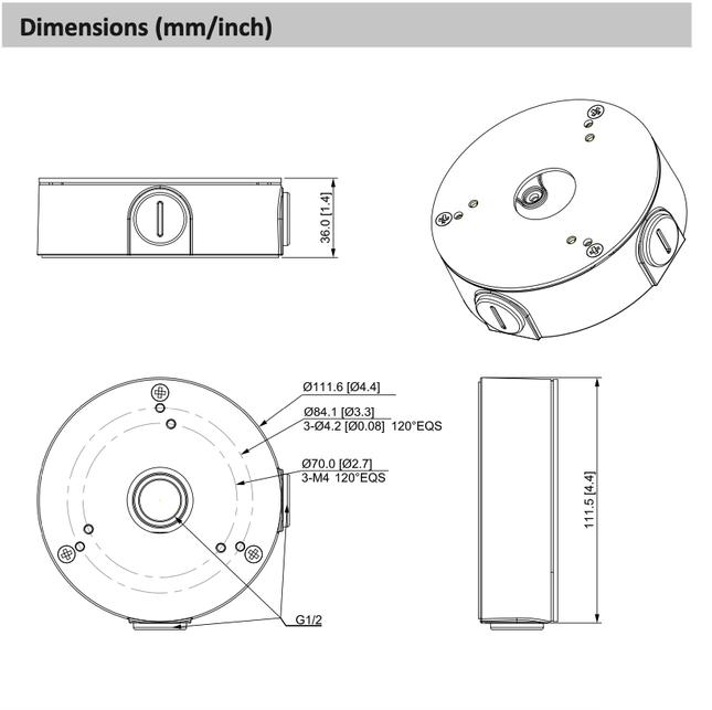 Dahua Dahua PFA13G caja de montaje