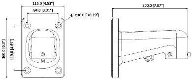 Soporte de pared de aluminio Dahua PFB305W para minicámara domo