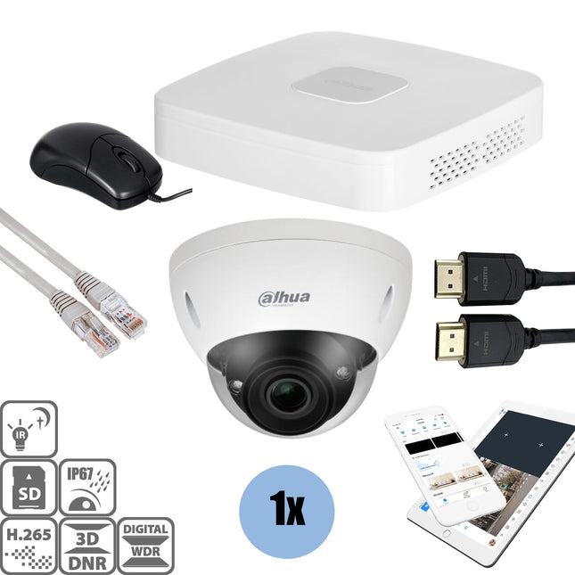 Dahua Dahua Set 1x Dome 8MP + registratore e cablaggio