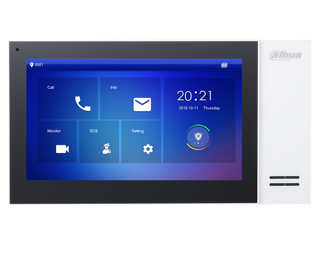 Dahua Dahua VTH2421FW-P, unidade interna tela sensível ao toque de 7 polegadas, branco, PoE, SIP